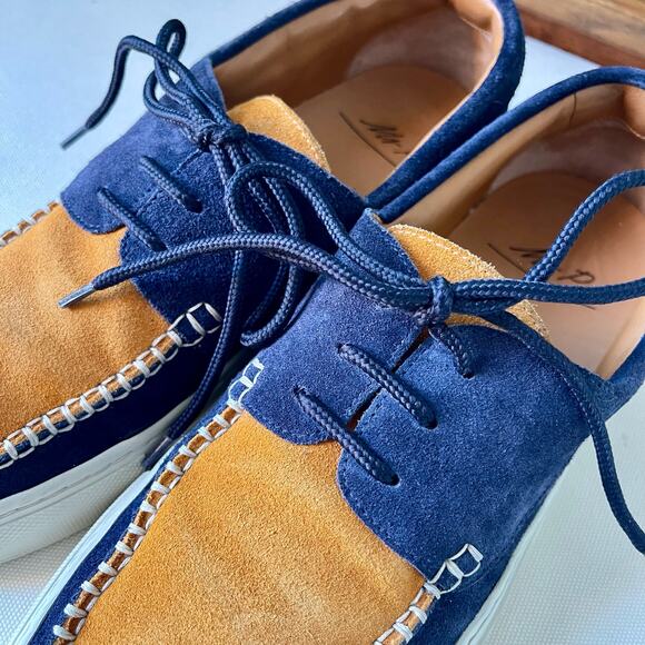 Mr. P Dennis Two-Tone Suede Boat Shoes Made in Italy Sz 6 - Picture 11 of 15